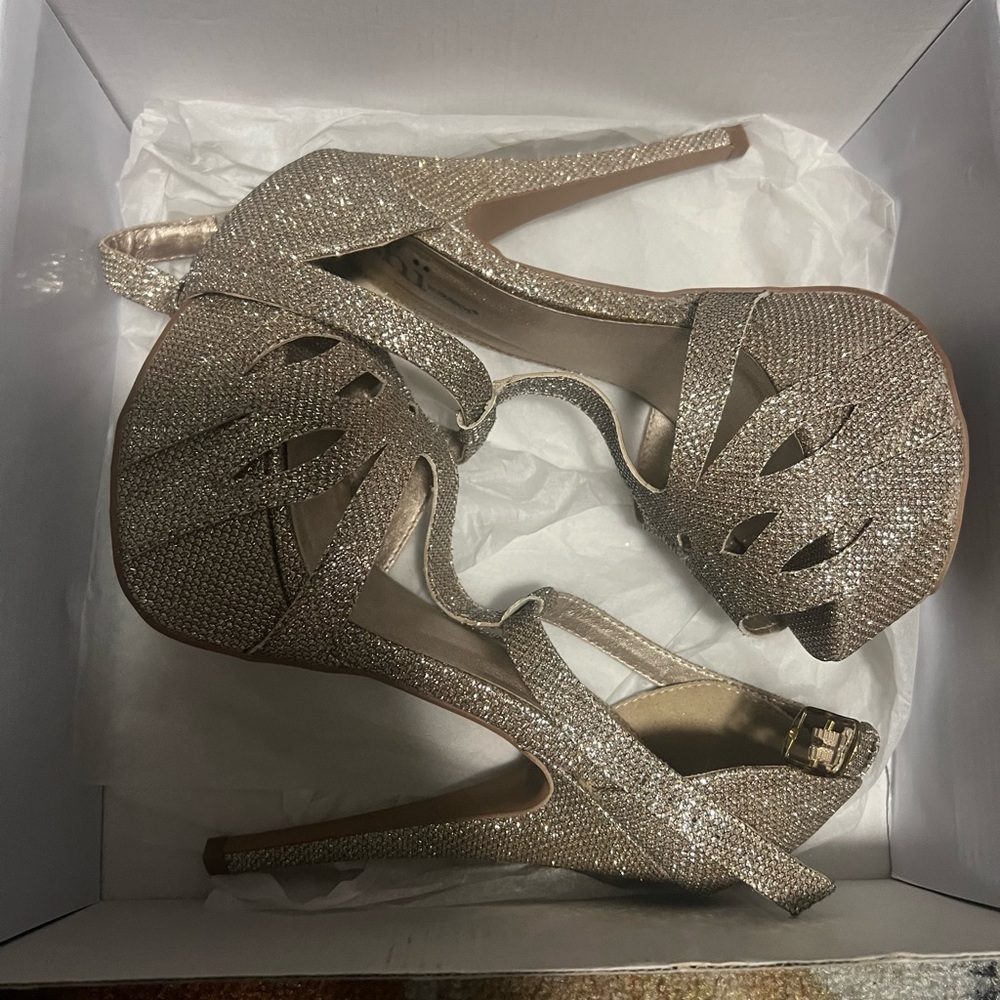 Womans glittery heels